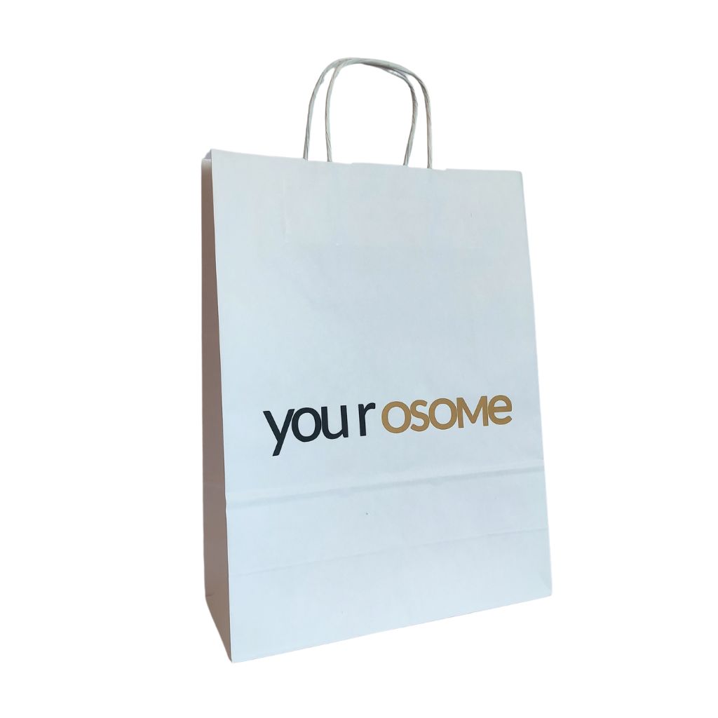 Torba papierowa z nadrukiem z uchwytem skręcanym